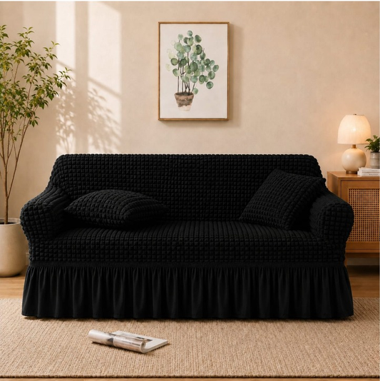 New Turkish Bubble Sofa Cover Black(Stretchable Stuff No Size issue)