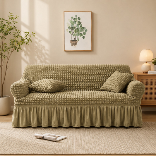 Persian Style Bubble Sofa Cover Mouse Color (Stretchable  No Size Issue)